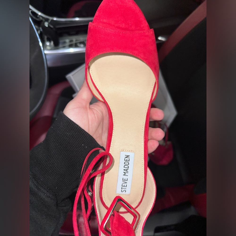 ❤️STEVE MADDEN OPEN TOE RED HEELS